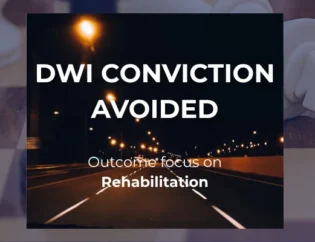 DWI conviction avoided, rehabiiltation focus